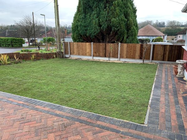 Fitting paving on a driveway in Bromley, London