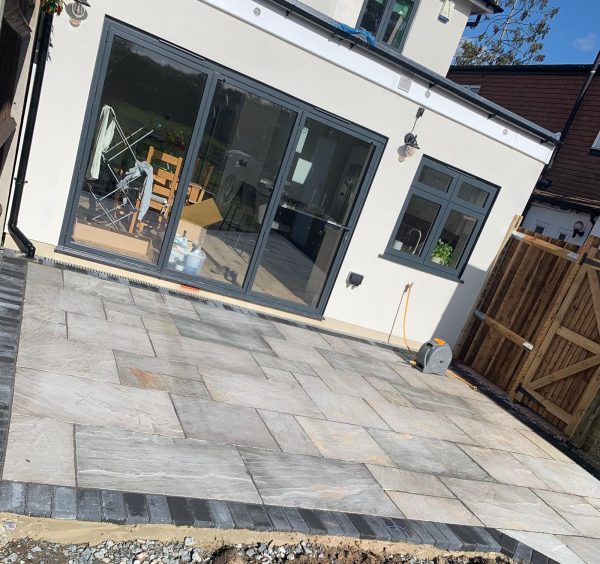 Fitting a new patio in Hayes, Kent