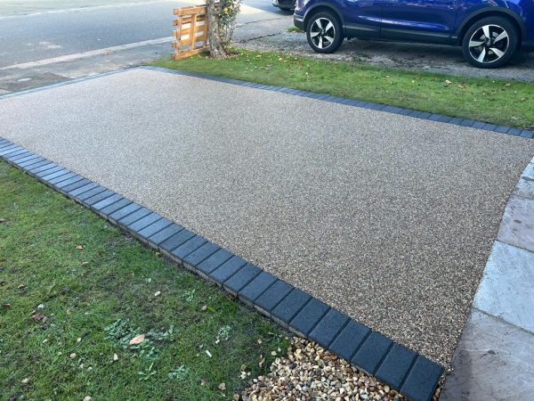 Laying resin surface on a driveway in Hever, Kent